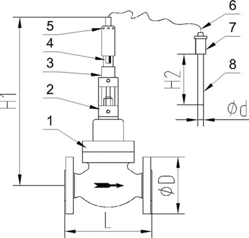 Self acting temperature control valve
