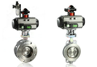 Pneumatic actuated eccentric butterfly valve